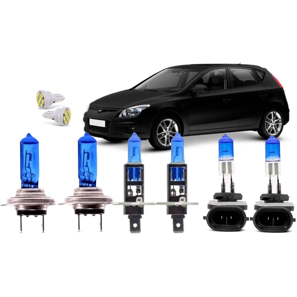 Kit Lampadas I30 Ix35 2009 2010 2011 Até 2016 Super Branca H1/H7/H27/T10