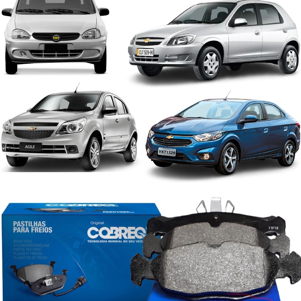 Jogo Pastilha de Freio Original Cobreq Agile 1.0 1.4 2009 2010 2011 2012 2013 2014 2015 Corsa Celta Prisma em Oferta na Shopee