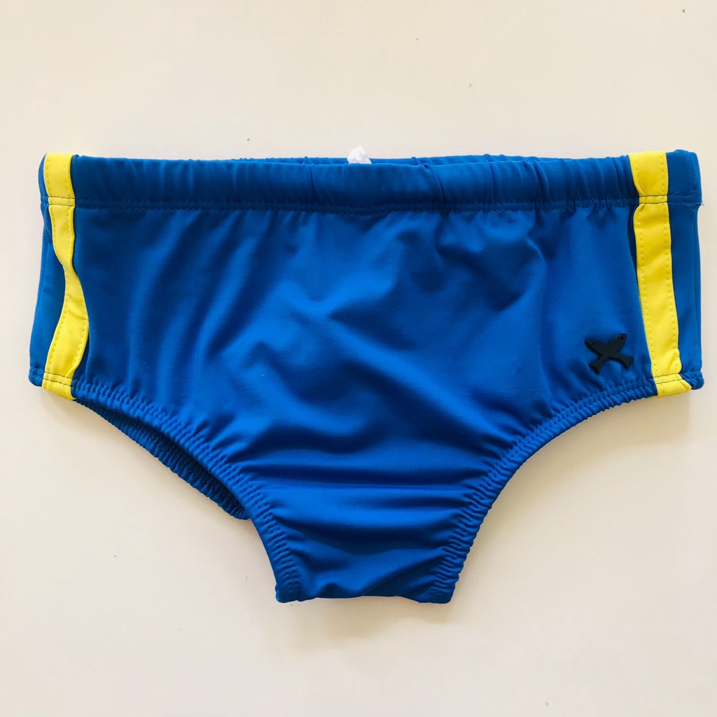 Sunga slip infantil Azul e Amarelo Hering Kids tam.10
