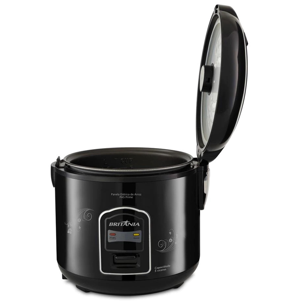 Panela Elétrica de Arroz Britânia PA5 Prime 400W 5 Xícaras Função Refogar Preta