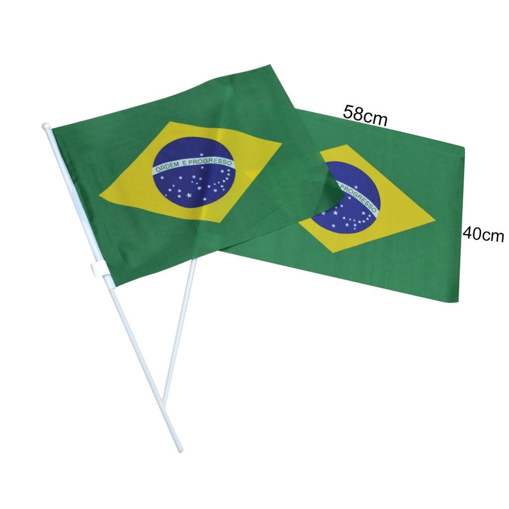 Bandeira Brasil Média Com Haste Copa  Olímpiadas 60x40 em Oferta na Shopee