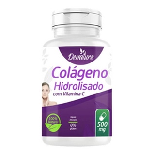Colágeno Hidrolisado Com Vitamina C 500mg 60 Cáps Denature
