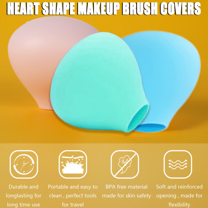 3 Peças Capa De Silicone Para Pincéis De Maquiagem/Viagem