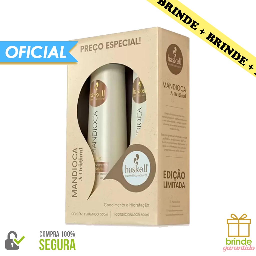 Edição Limitada Haskell Mandioca - Shampoo e Condicionador 500ml Promopack