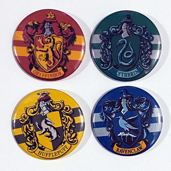 Grifinória, Sonserina, Lufa-Lufa e Corvinal Botons | Bottons | Butons Casas Hogwarts Harley Potter