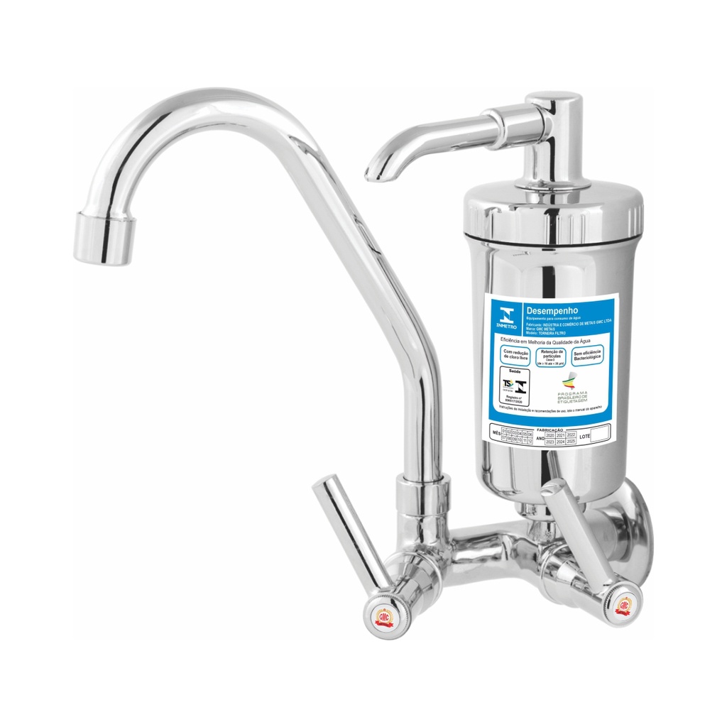 Torneira de Metal Com Filtro Cozinha Parede 2167 Pia Bica Móvel