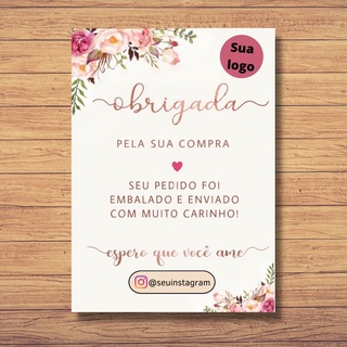 Cart O De Agradecimento Para Cliente Personalizado Unidades Obrigada Pela Sua Compra Com