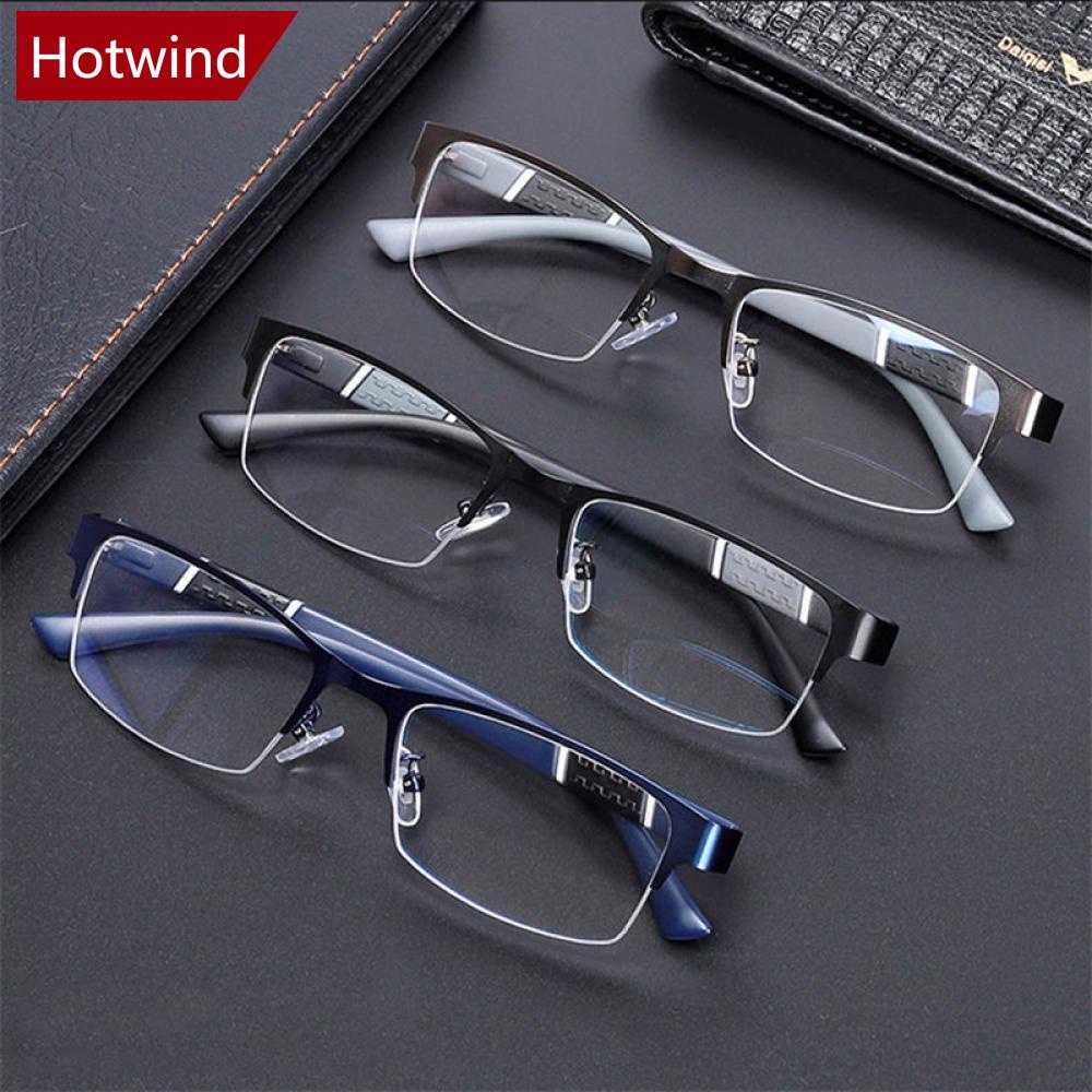 HOTWIND Meia Moldura Óculos Planos Anti-Radiação Azul Moda Confortável Transparentes Para Homens E8S1 em Oferta na Shopee