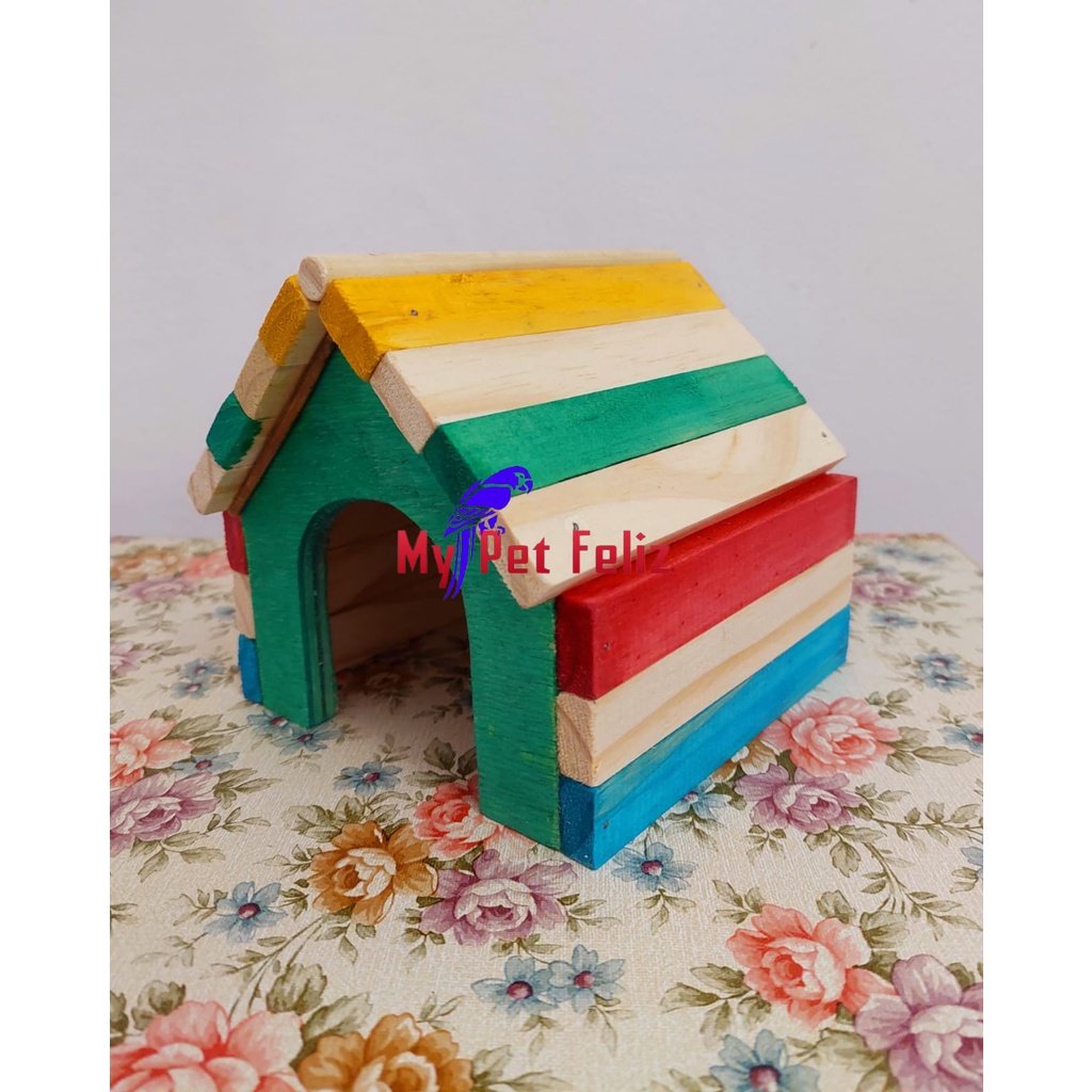 toca para hamster - toca para esquilo da mongólia - toca para pequenos roedores - casa para hamster (MOD chalé-verde)
