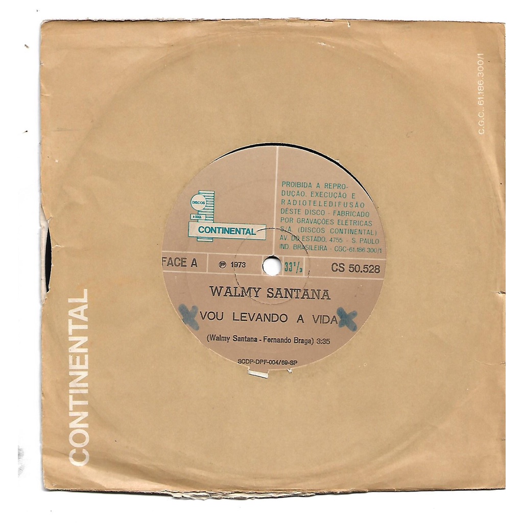 Compacto Walmy Santana, Vou Levando a Vida, Pobre Amor, Continental, 1973.
