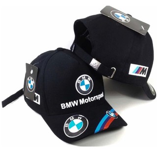 Boné Bmw Motor Sport Preto Strapback Fitão Aba Curv