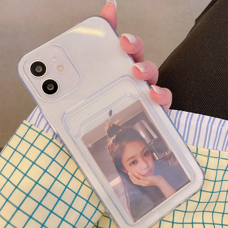 Capa Cartão Transparente Tpu De Telefone De Luxo COMPATIVEL Iphone 7/8 plus XR 11 12 pro max 13 14 15 JINFEI STORE