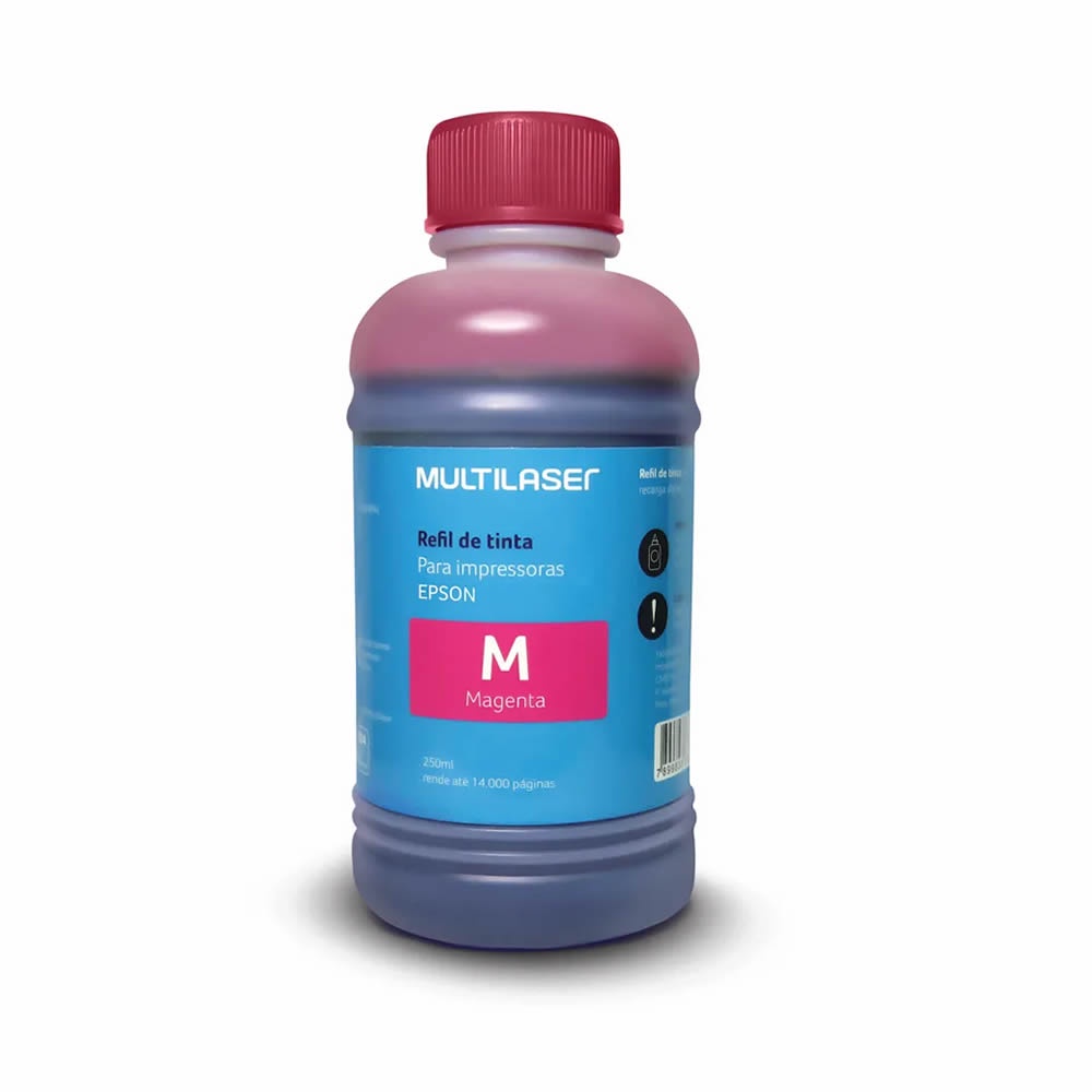 Refil De Tinta Para Impressoras Epson 250Ml Multilaser RF015 Magenta - Multilaser