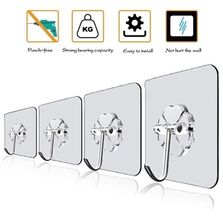 KIT 30 Ganchos Aço Inox Parede Adesivo
