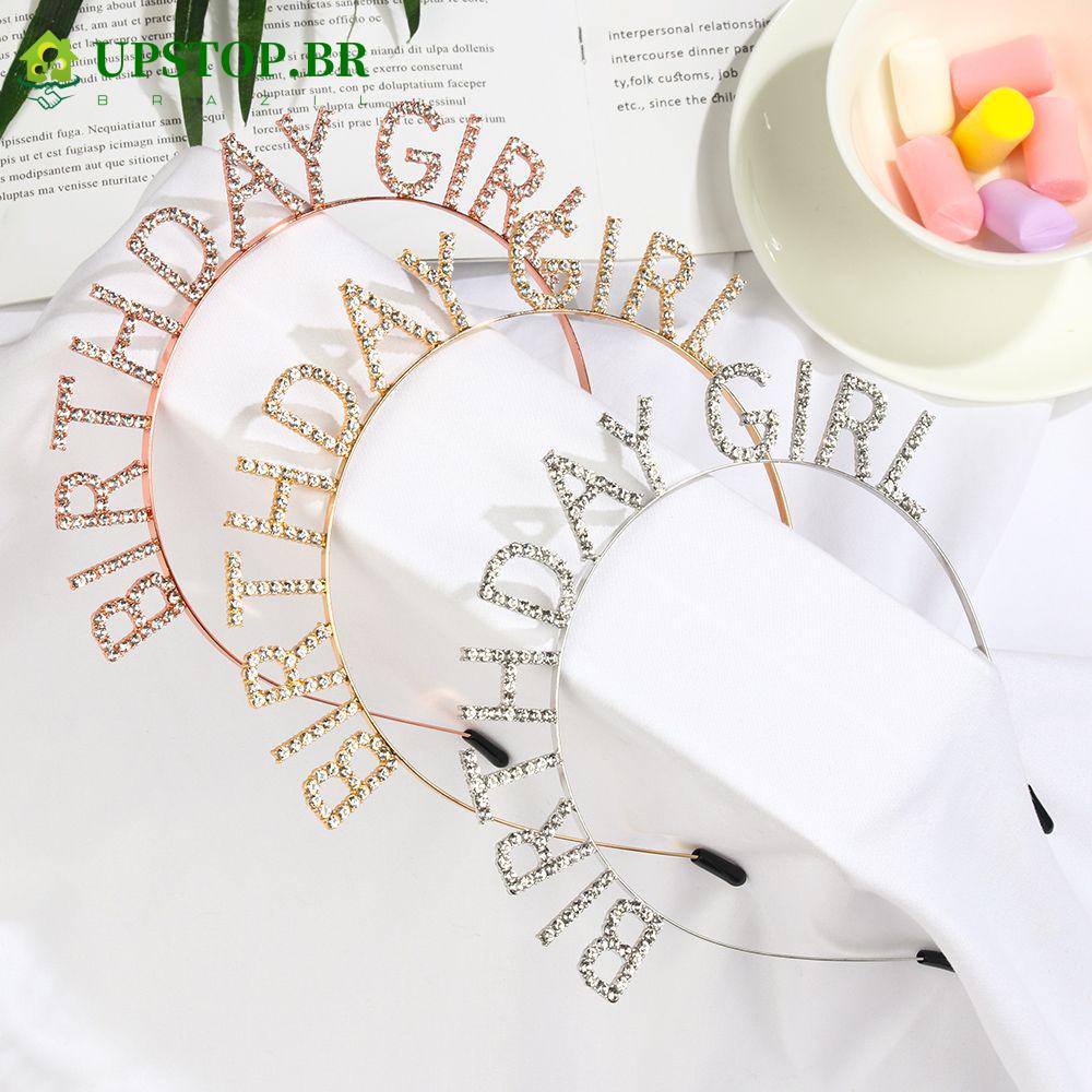 UPSTOP Styling Sweet Rhinestone Metal Alloy Fashion Women Birthday Girl Headband Birthday Party Tiara/Multicolor em Oferta na Shopee