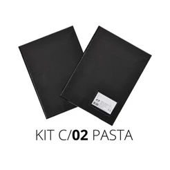 KIT 2 PASTA CATÁLOGO 50 ENVELOPES PRETA