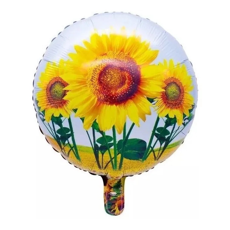 Kit c/10/20/30/40/50 Balão Metalizado De Girassol 45cm em Oferta na Shopee