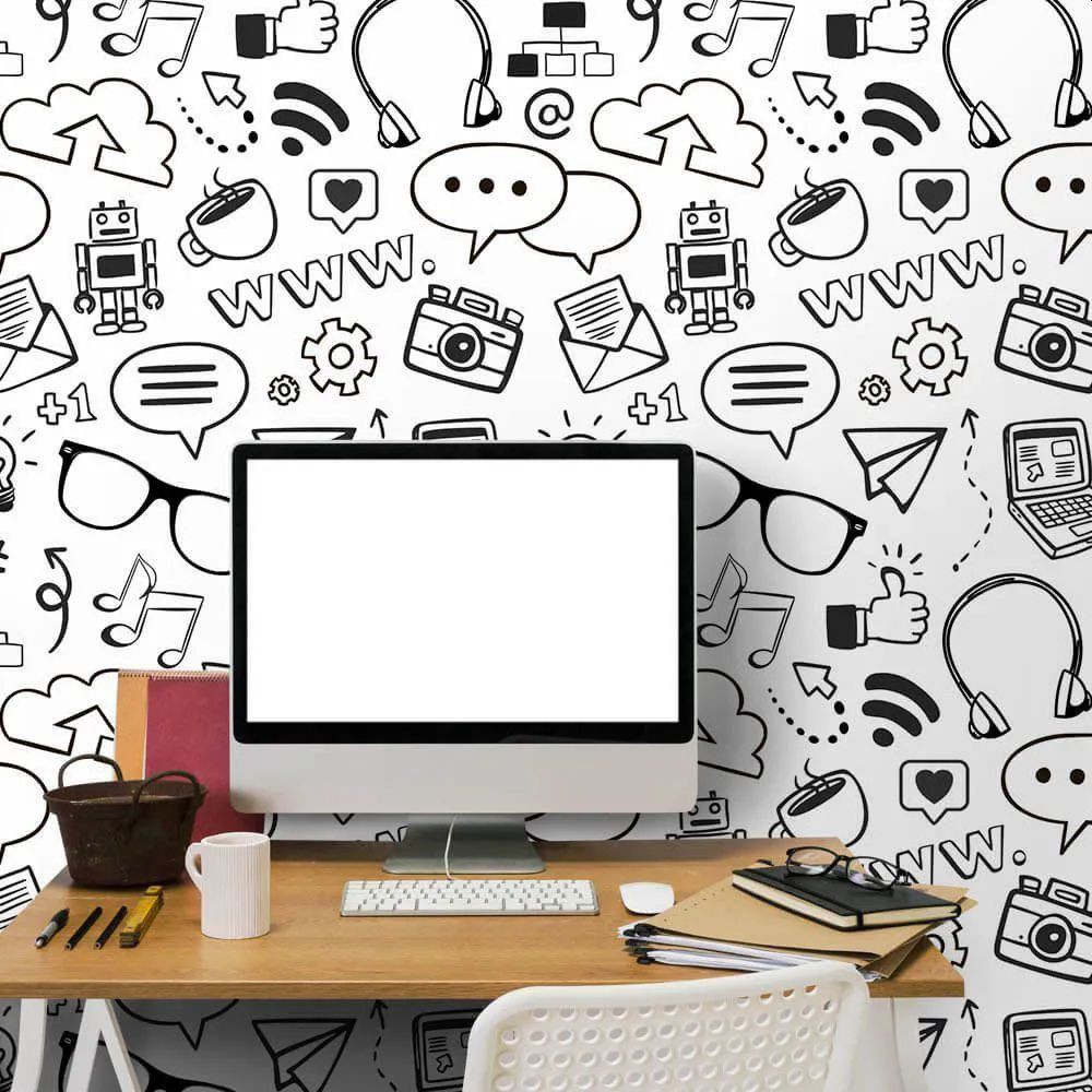 Papel de Parede Social Media Adesivo Lavável