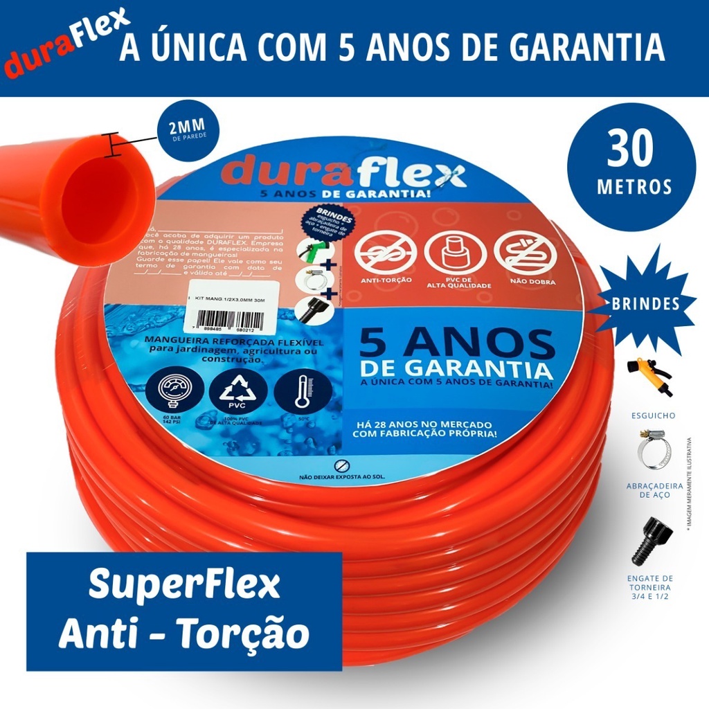 Mangueira De Quintal 30 Metros 100% Anti Torçãoduraflex em Oferta na Shopee