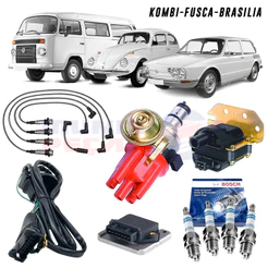 Kit Ignicao Eletronica Fusca Kombi C/ Cabo Preto E Velas