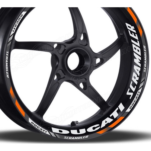 Friso + Adesivo Refletivo D7 Roda Moto Ducati Scrambler