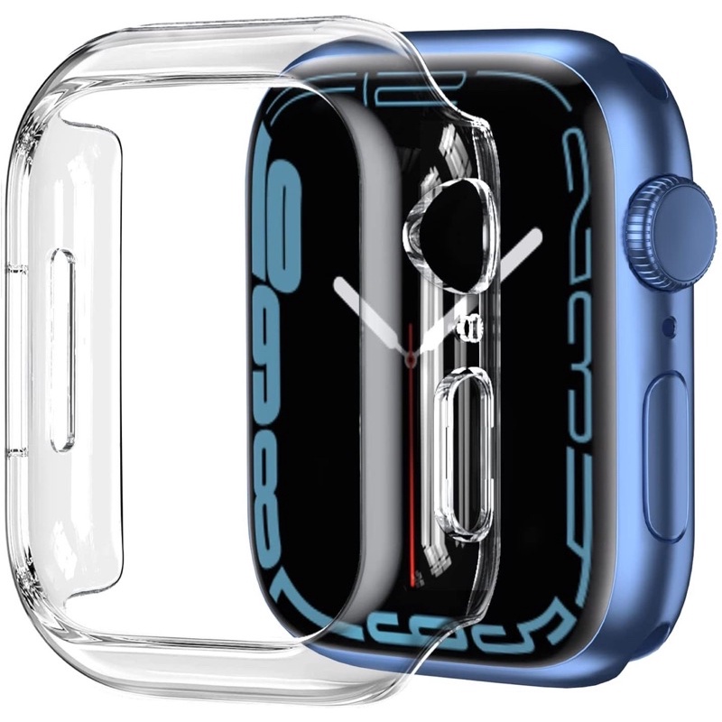 Capa Case FECHADA TPU Para Apple Watch 41mm 45mm Transparente 360°