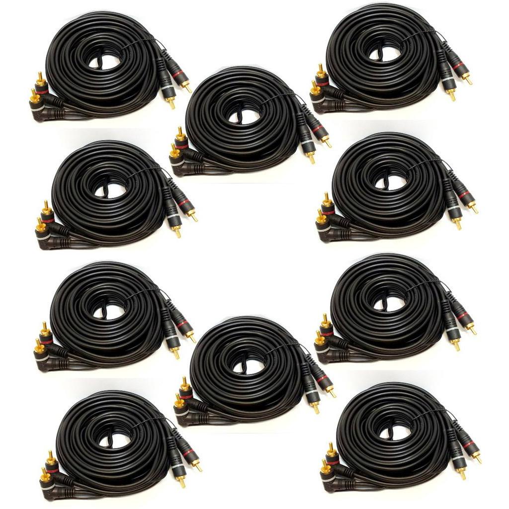 RCA Plug Banhado a Ouro Cabo de 5 Metros Duplo 10 Unidades