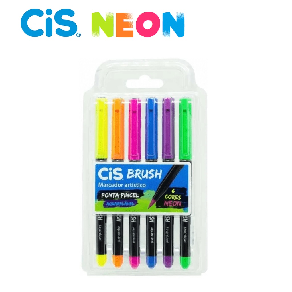 Kit Estojo Brush Cis Neon com 6 Cores em Oferta na Shopee