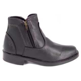 Bota social masculina com zíper lateral bota  em couro com zíper bota social masculina cano médio