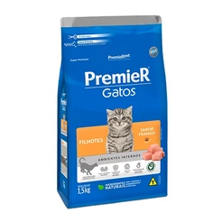 Ração Premier Ambientes Internos para Gatos Filhotes Sabor Frango - 1,5Kg