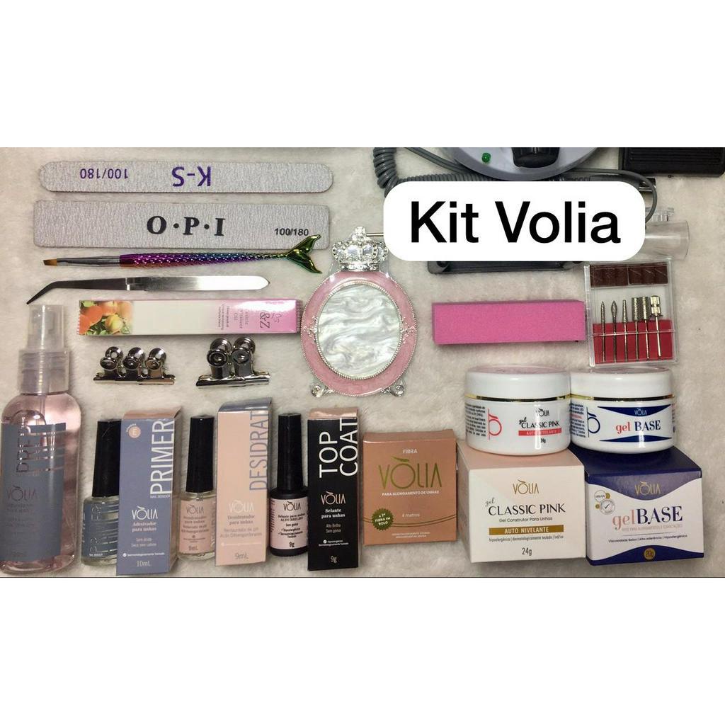 Kit Completo Volia Unhas Acrygel Primer Top Coat