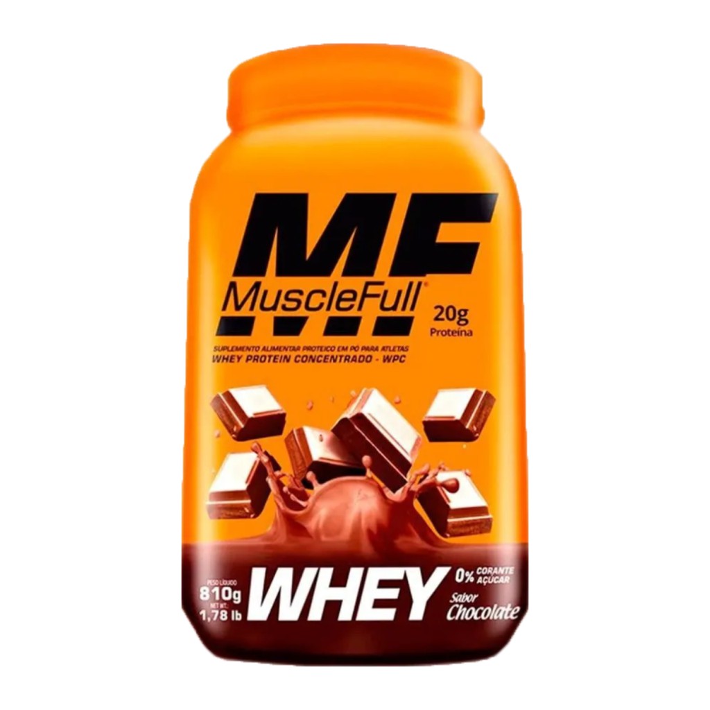 Whey Concentrado 900g MuscleFull suplemento alimentar hipertrofia