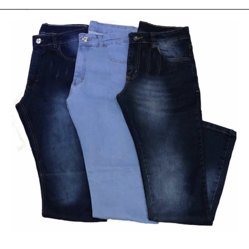 Kit 3 Calças Masculina Jeans Tradicional