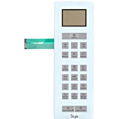 MEMBRANA TECLADO PARA MICROONDAS PANASONIC NNST 654W STYLE BRANCA