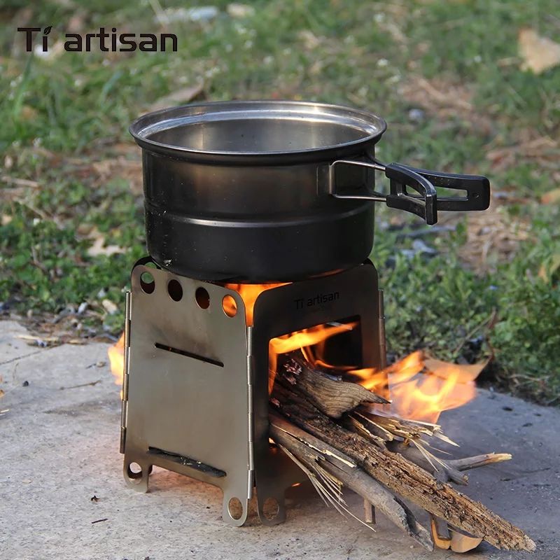 mini fogão a lenha espiriteira a álcool aço bushcraft acampamento aventuras camping