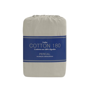 Lençol Zelo Cotton 180 com Elástico Solteiro Bege