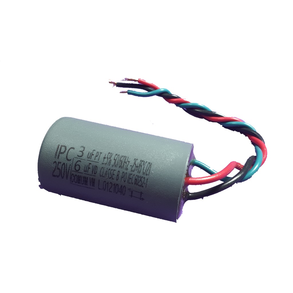 Capacitor para Ventilador De Teto 3 Fios 9uf (3+6uf) 110v / 250v