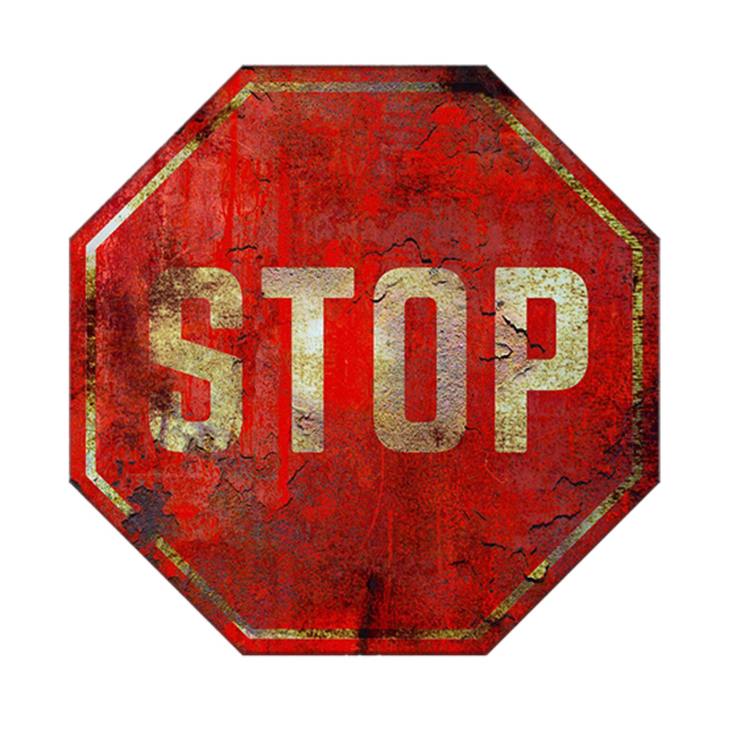 Quadro Placa Decorativa Formato - Placa Stop 5233