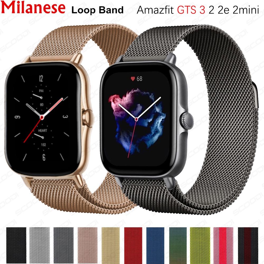 Pulseira De Aço Inoxidável Para Smart Watch Xiaomi Huami Amazfit GTS/ 4 3 2 2e 2Mini/GTS 4Mini
