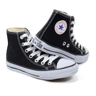 Tênis Infantil All Star Botinha Preto Cano Alto Masculino e Feminino