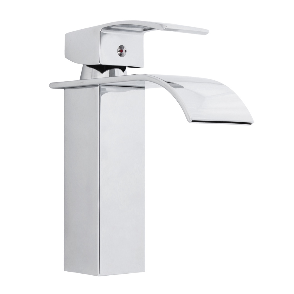 Torneira Banheiro Quadrada Cascata Monocomando Baixa Cromada Metal Luxo Stillus