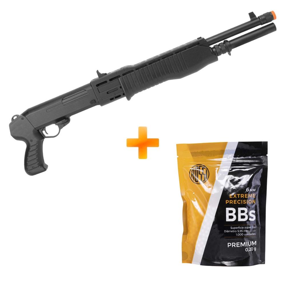 Shotgun Escopeta Airsoft Double Eagle M63 Spring Multishot + BBs Shopee Brasil