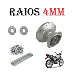 Cubo Da Roda Traseiro+Rolamento+Raio Nx 400 Falcon Nx4-Raio 4mm e Raio 3,5mm