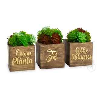 Trio de Vasinhos Cachepot - Decoração - Frase Motivacional