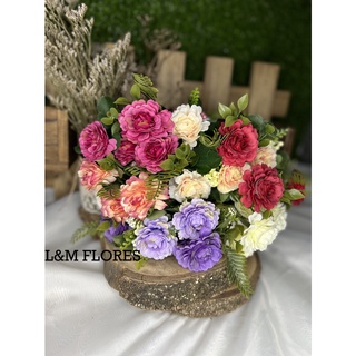 Buquê de Cravo artificial com 5 flores ideal para arranjos e decorações em geral