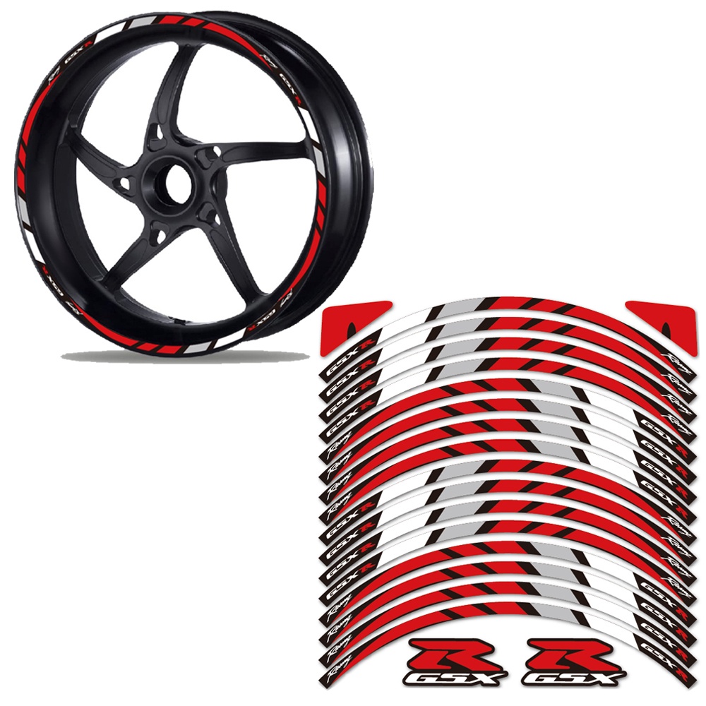17~19 "A Fita Do Aro Da Roda Da Motocicleta Pneu Adesivos De Carro Reflexivo Decalques Para Suzuki Gsxr Gsx-R 600 750 1000 K2-K9 Decoração
