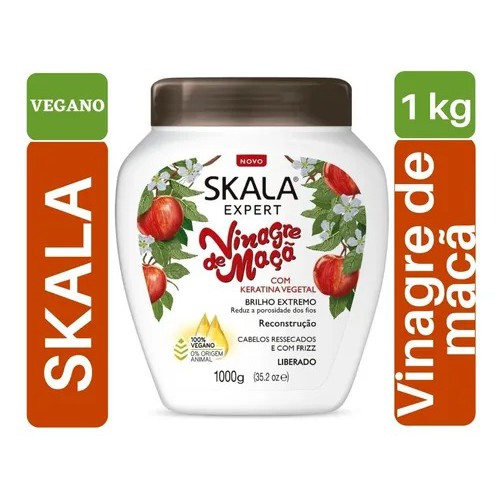 Creme Skala Expert Vinagre De Maça Reconstrução 1 Kg Vegano | Shopee Brasil