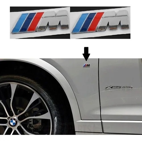 Par de Emblema M Motorsport Lateral Bmw 318i 320i 328i 428i 540i M3 M5 M6
