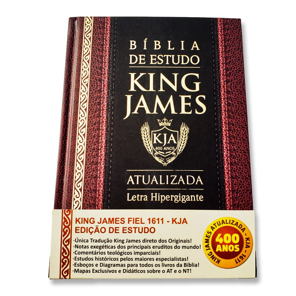 Biblia De Estudo King James Luxo Atualizada Hipergigante | Shopee Brasil