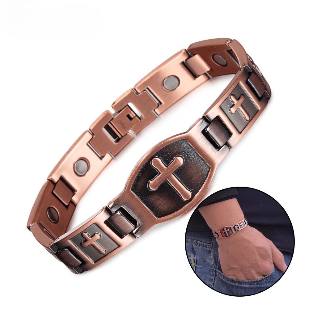 Bracciale In Rame Magnetico Con Magneti Extra Forti 1200 Gauss Per Gioielli Donna 19.5CM / 10MM Per Artrite Sollievo Dal Dolore Prime Magnet Terapia E Bracciali Antidolorifici Aumento Dell'energia - Foto 9